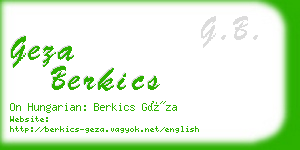 geza berkics business card